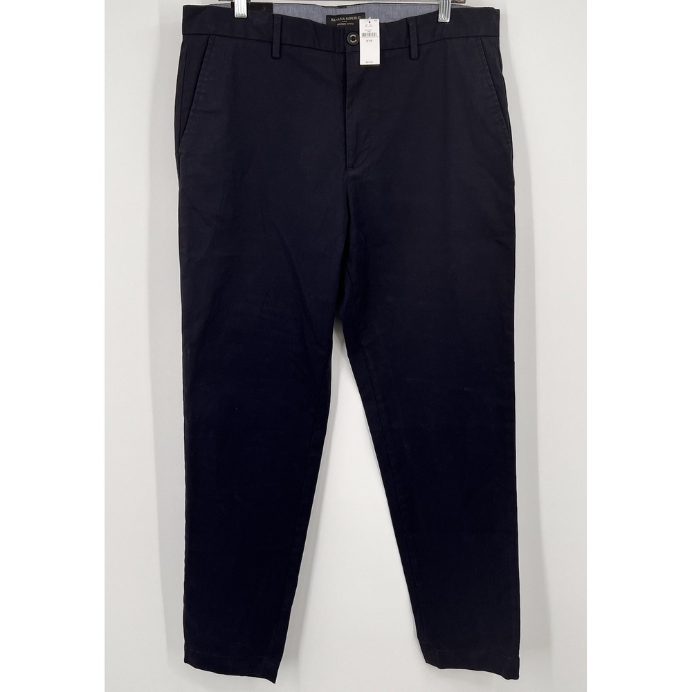 Banana Republic Rapid Movement Chino Mason Athletic Tapered Fit Pants Navy 34x32